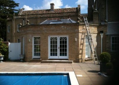 Roof being worked on